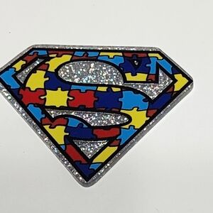 Acrylic Flatback‎ Autism Hero Badge Clip Keychain Bag Clip Crafts DIY